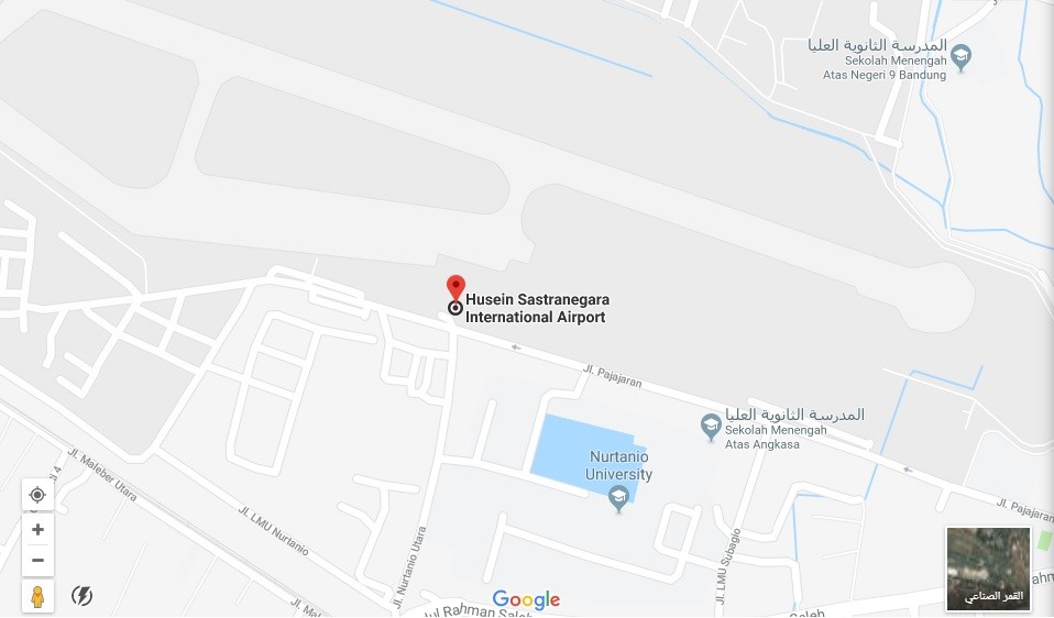 موقع مطار حسين ساسترا نيجارا باندونق في إندونيسيا موقع مطار حسين ساسترا نيجارا باندونق في إندونيسيا